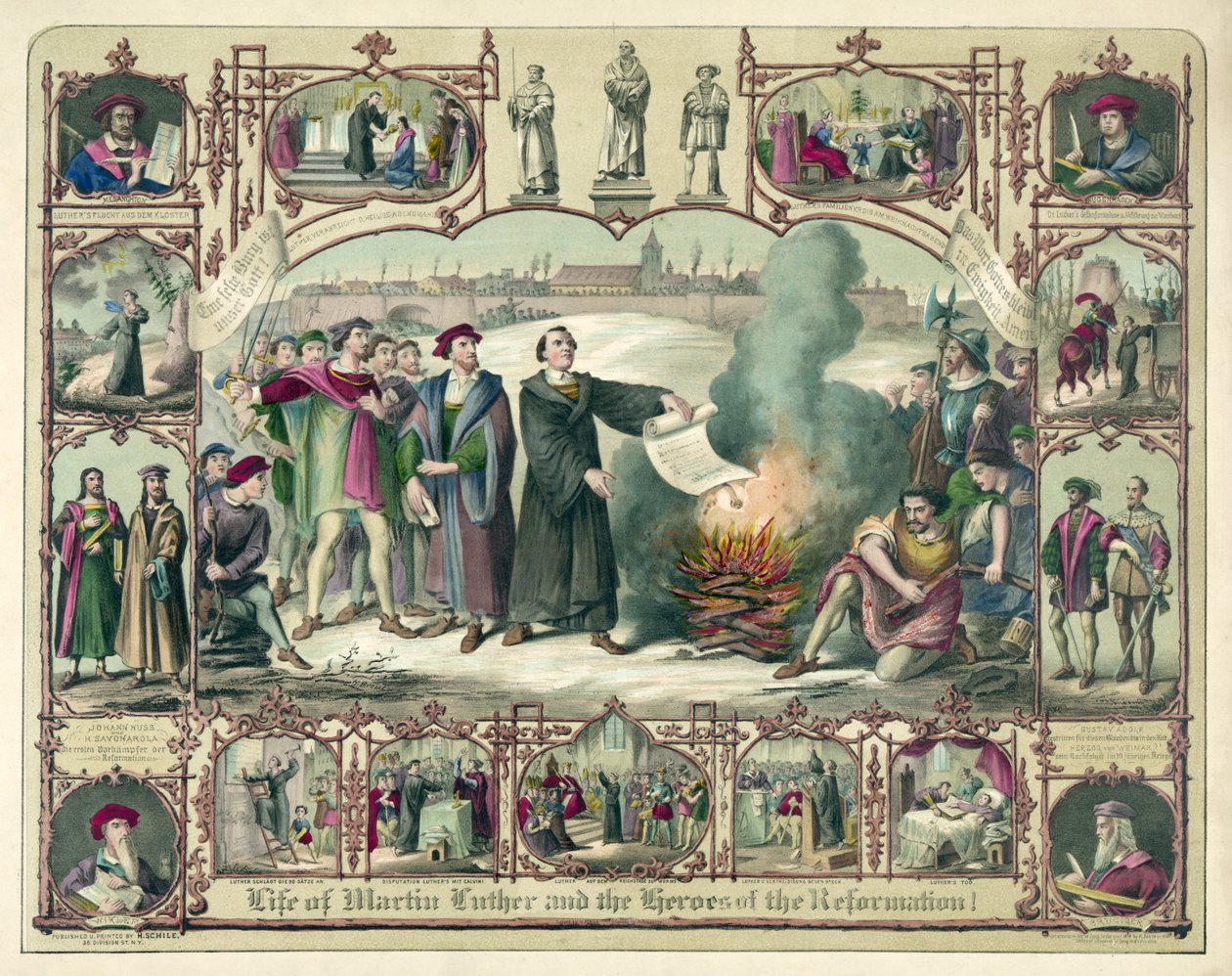 La vie de Martin Luther et les héros de la Réforme!, pub. 1874 - German School