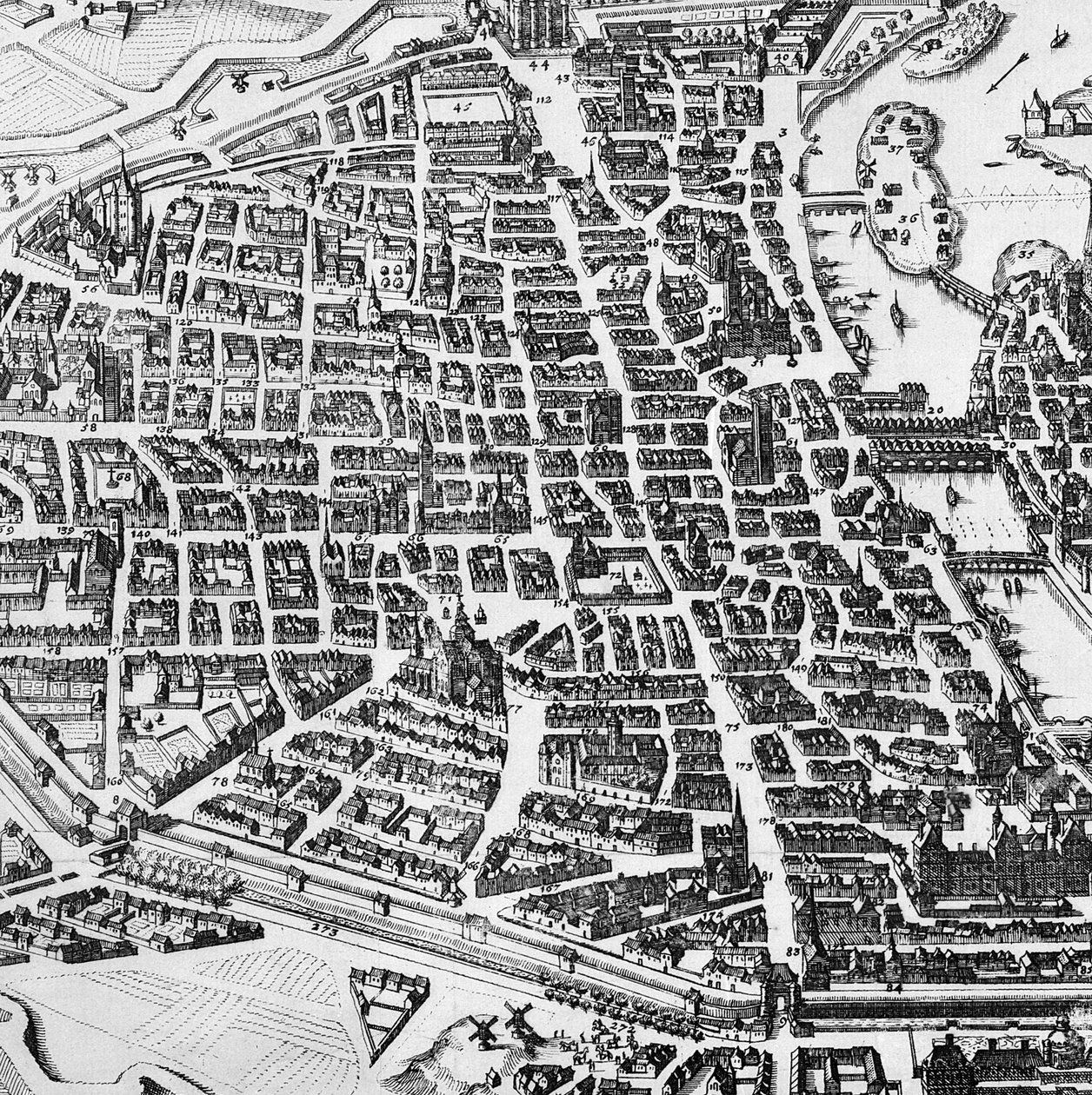 Carte de Paris, 1620 (détail) - German School