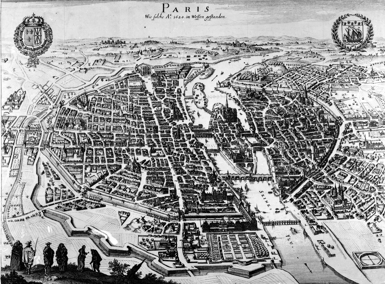 Carte de Paris, 1620 - German School