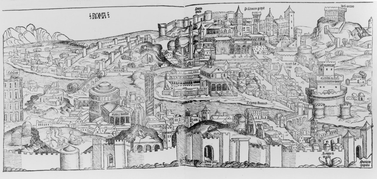 Vue de Rome, 1493 - German School