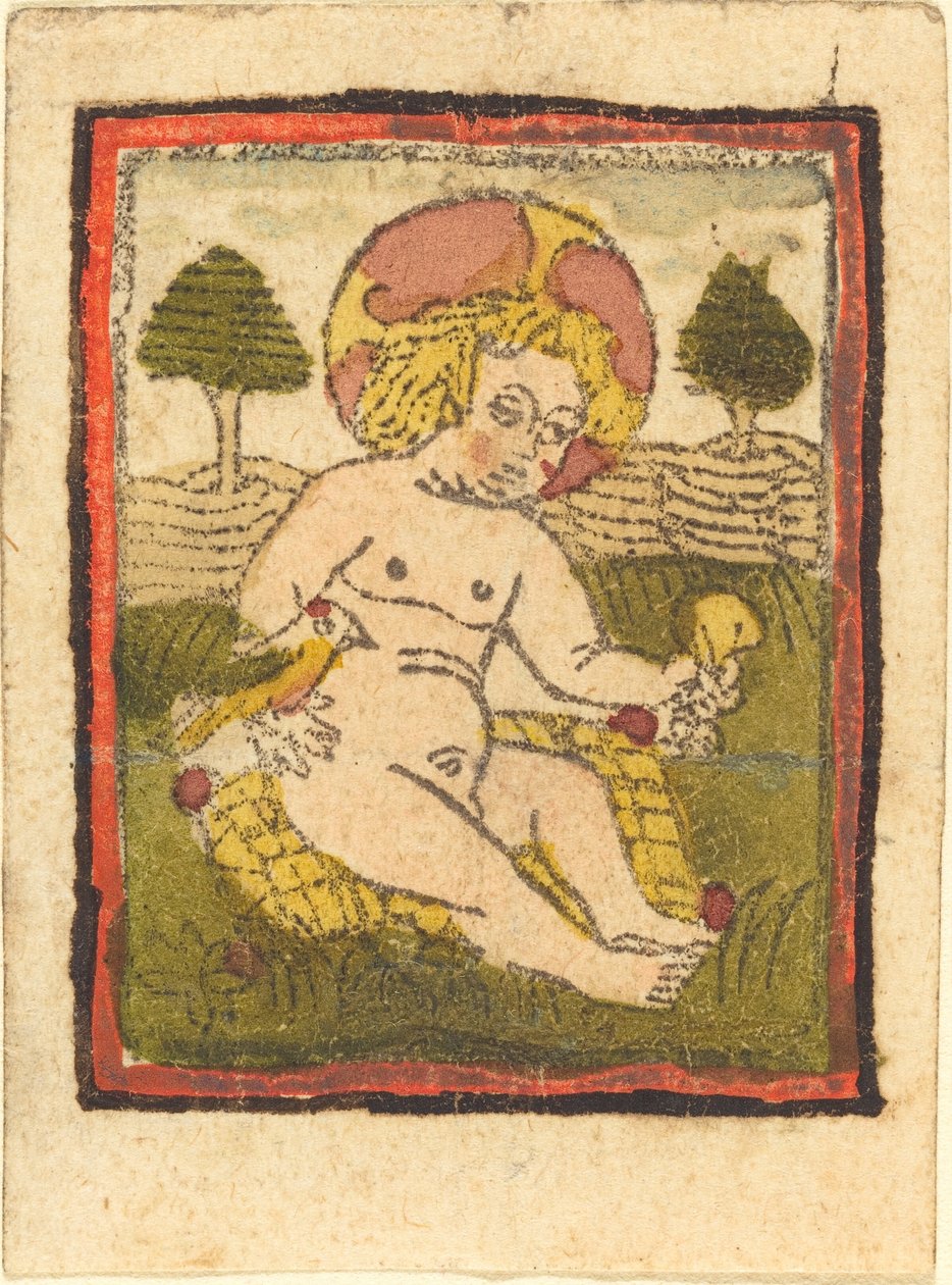 Enfant Jésus avec un oiseau - German 15th Century