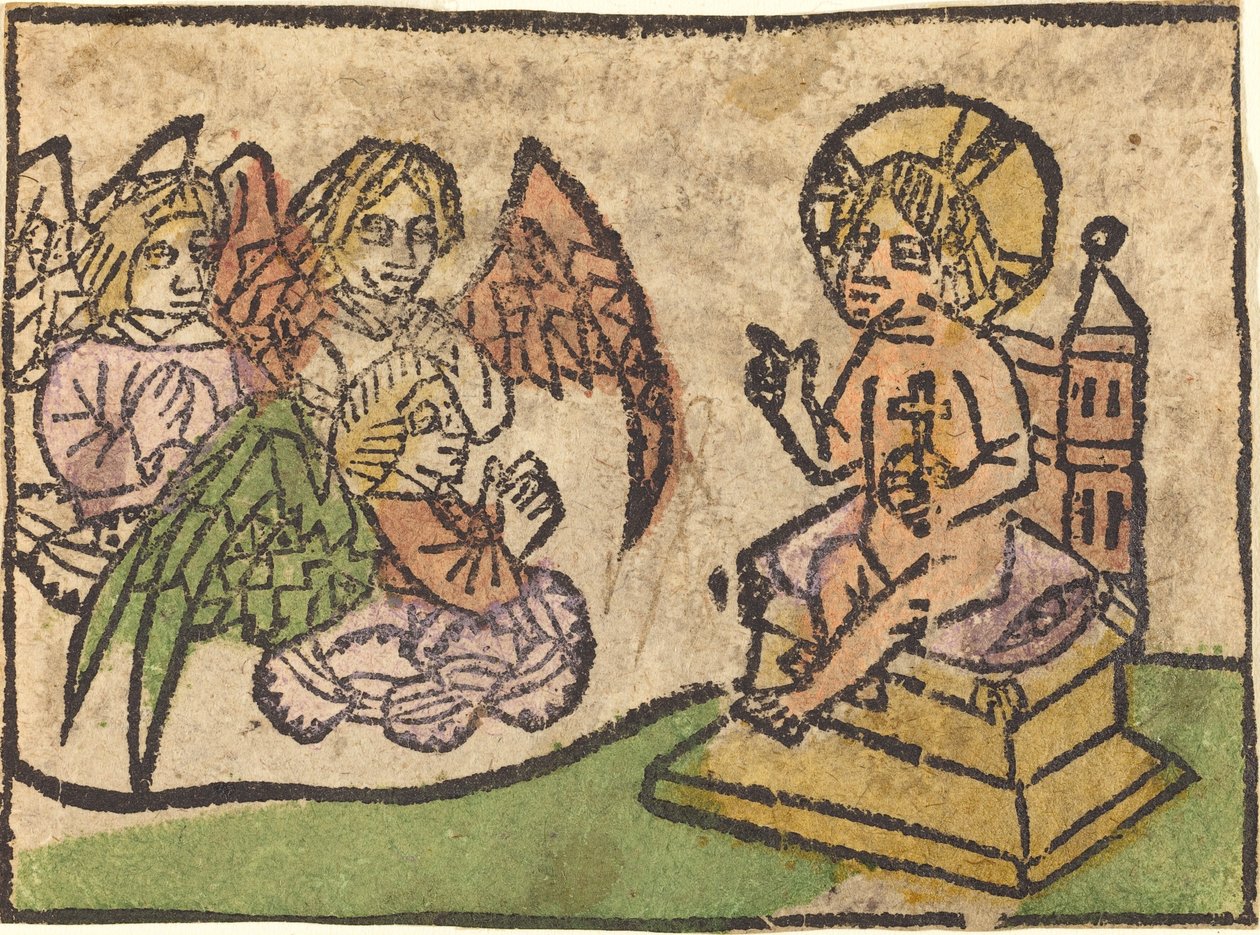 Enfant Jésus avec trois anges - German 15th Century