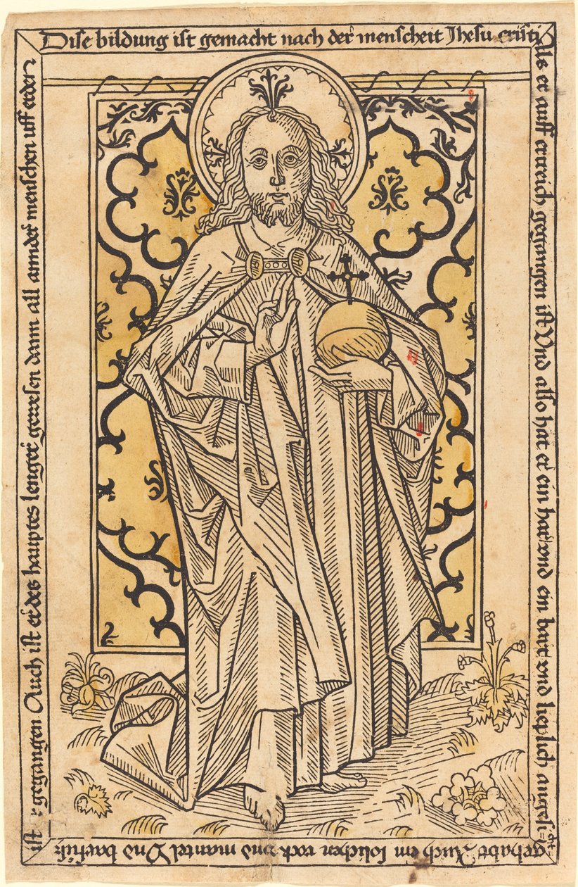 Christ en Salvator Mundi - German 15th Century