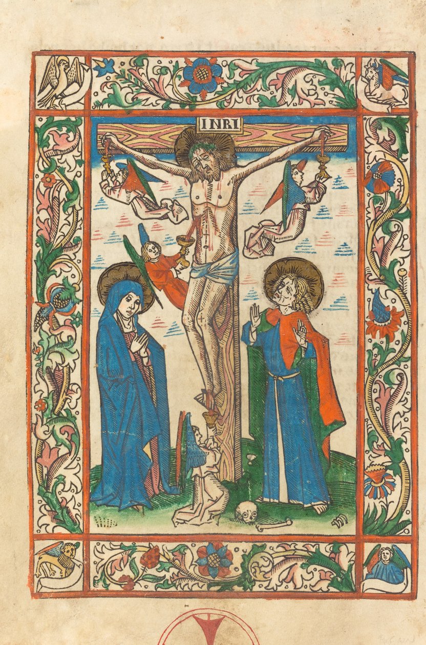 Christ en croix avec des anges - German 15th Century