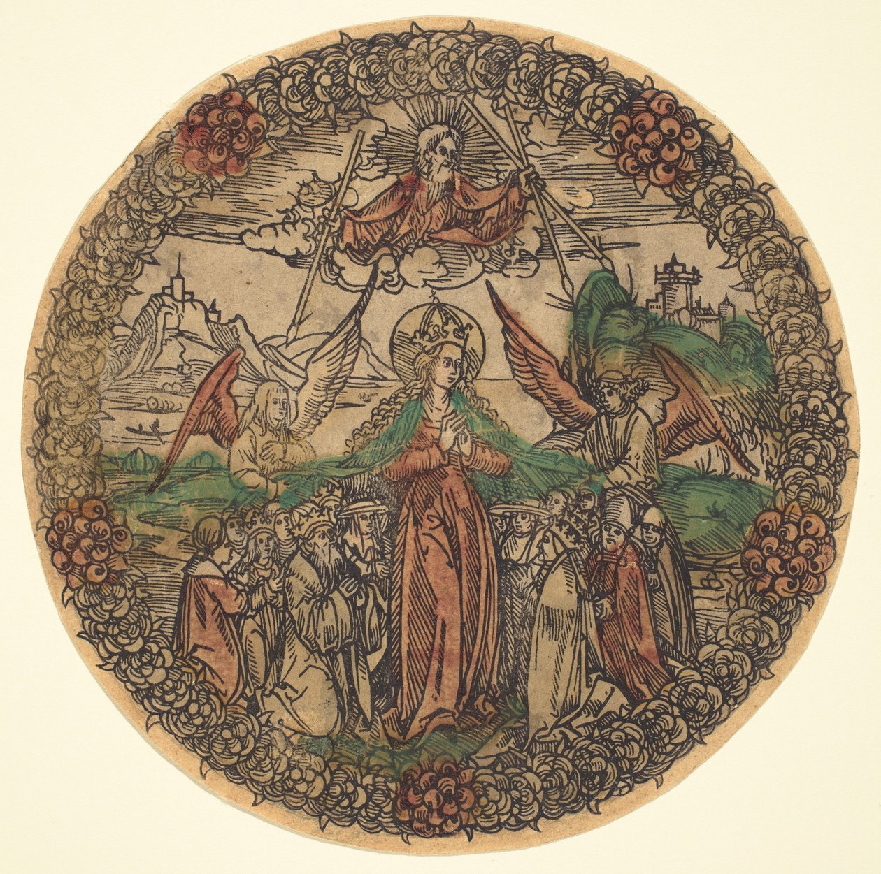 Madone dans une Couronne de Roses - German 15th Century