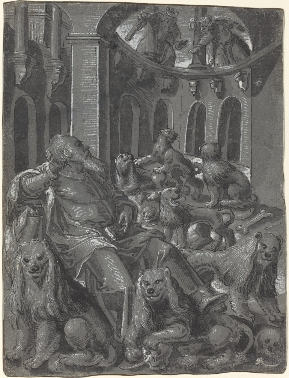 Daniel dans la Fosse aux Lions [recto] - German 16th Century