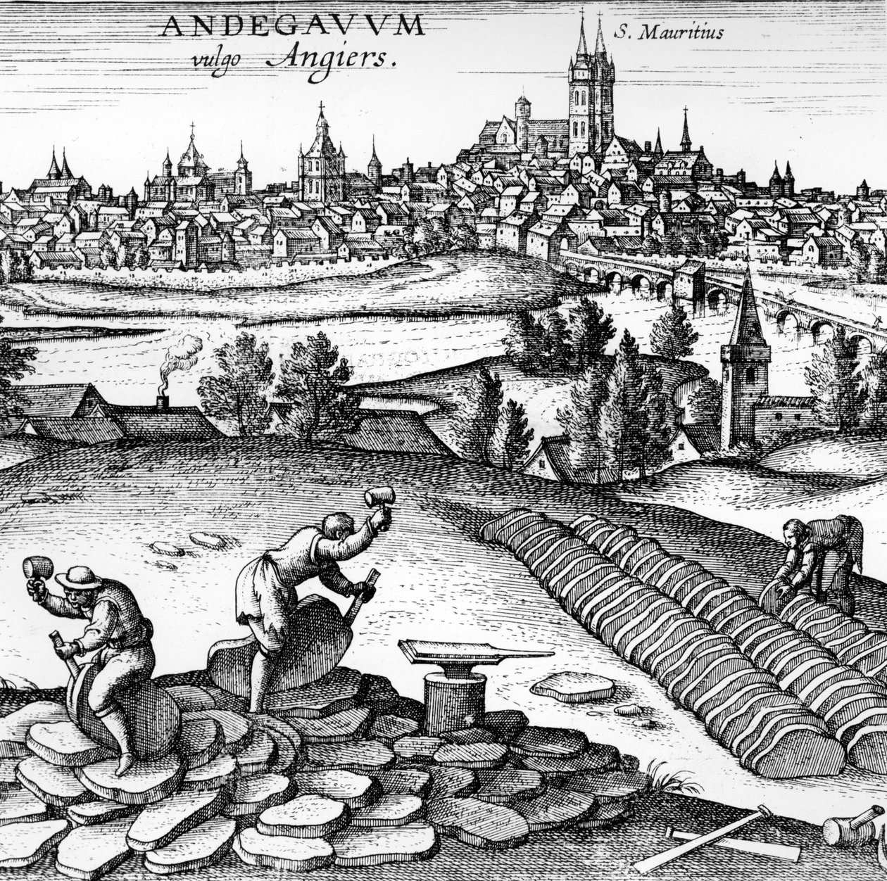 Andegavum vulgo Angiers, 1598 - German School