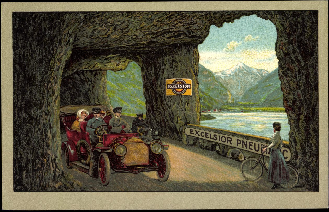 Automotive in Tunnel, Excelsior Pneumatics (litho) - German School