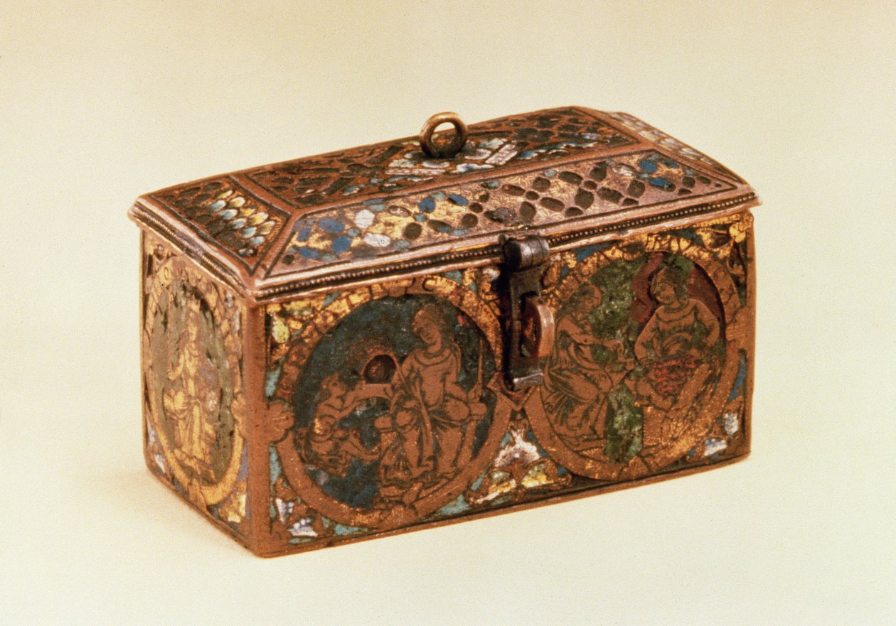 Coffret, 13ème siècle (émail champlevé sur cuivre) - German School
