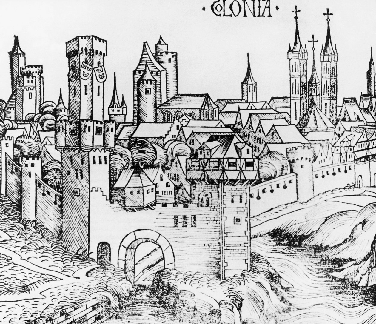 Cologne, gravure sur bois, Allemagne - German School