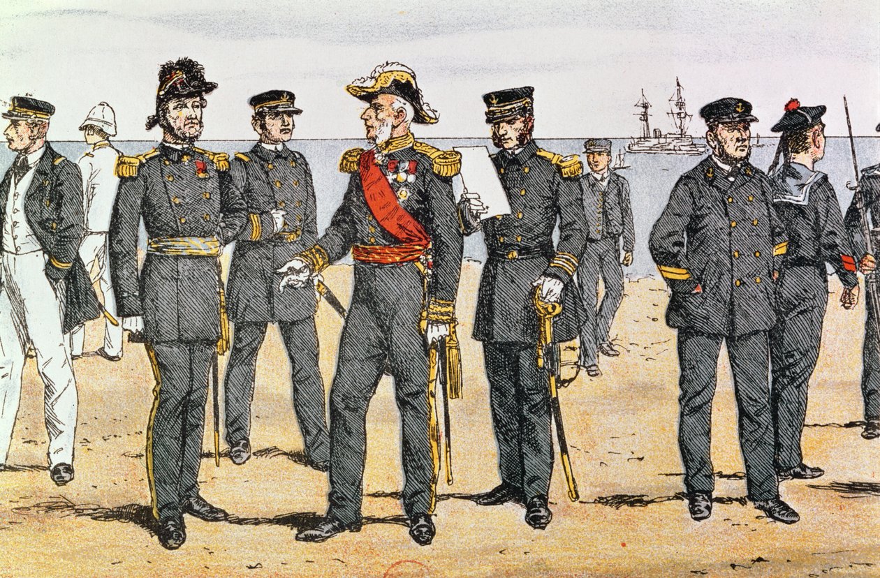 Uniformes de la marine française, fin du XIXe siècle - German School