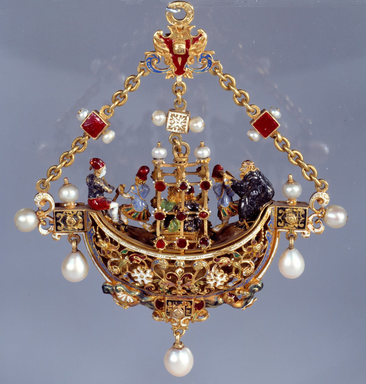 Art allemand : pendentif en forme de bateau (verso) - German School