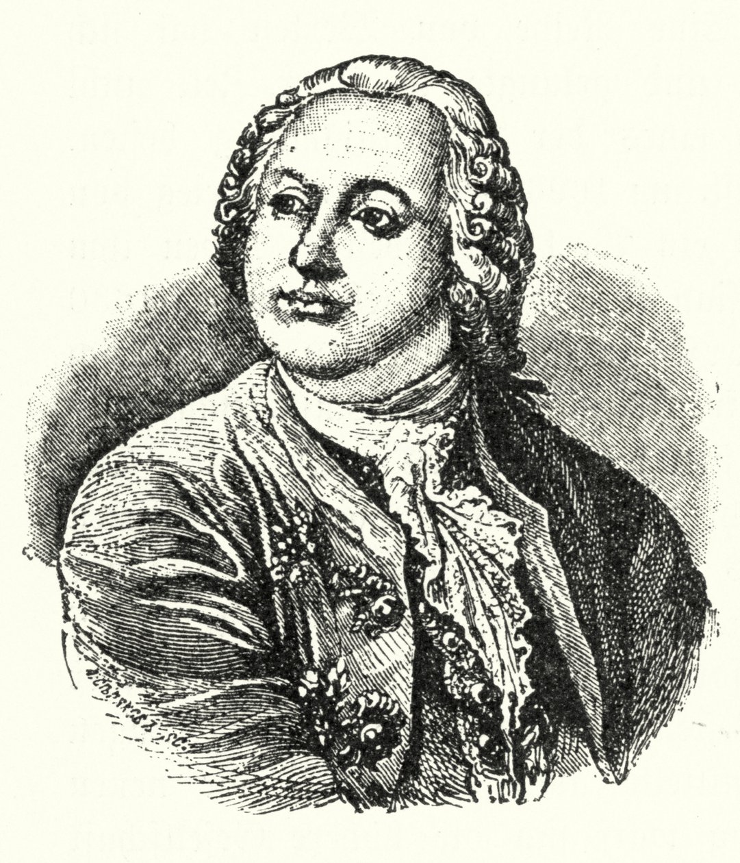 Mikhaïl Lomonossov, écrivain et scientifique russe (gravure) - German School