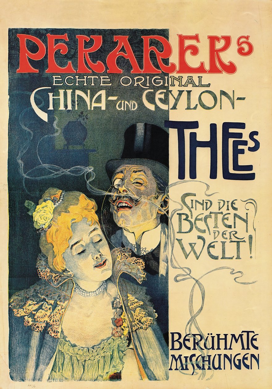 Affiche publicitaire pour les thés Perarers - German School