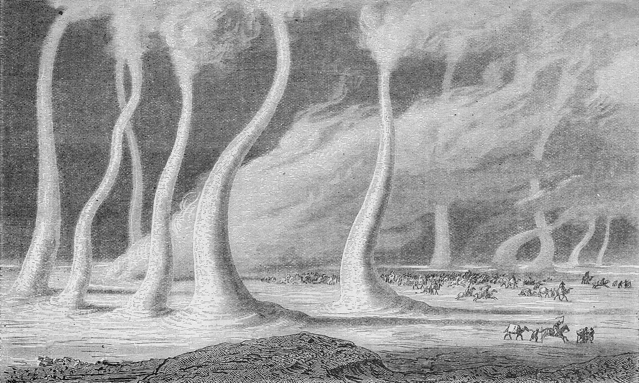 Piliers de sable dans le désert - German School