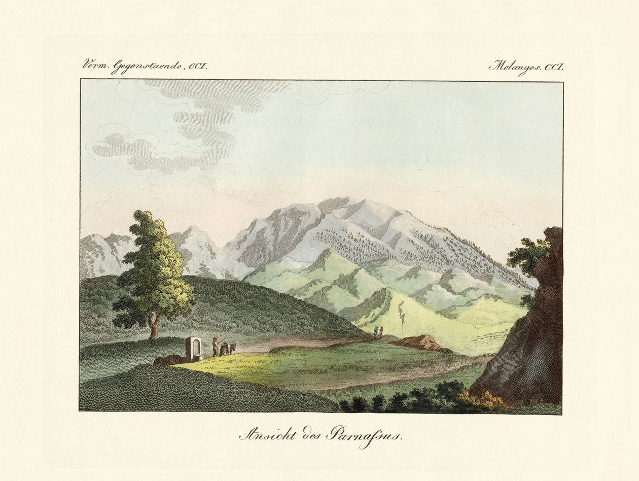 Vue du Parnasse en Grèce - German School