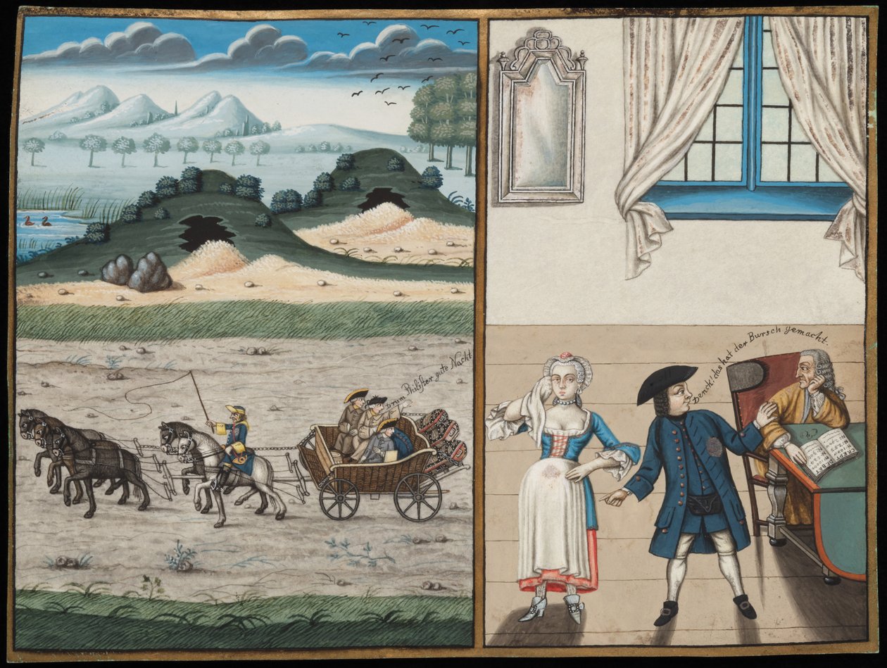 Scène de chariot et un prêteur sur gages - German School