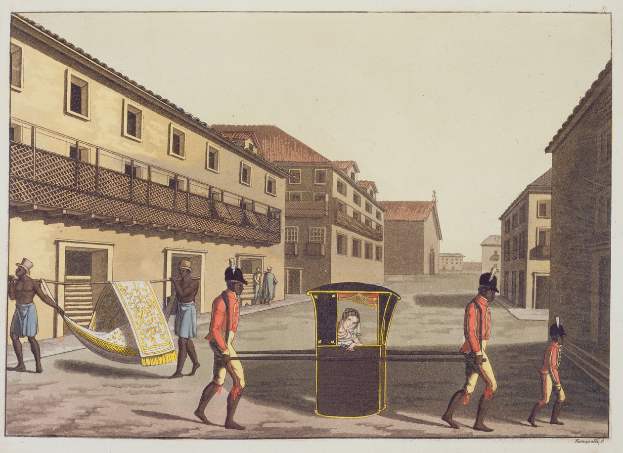 Litières dans la rue Saint-Sébastien - Gerolamo Fumagalli