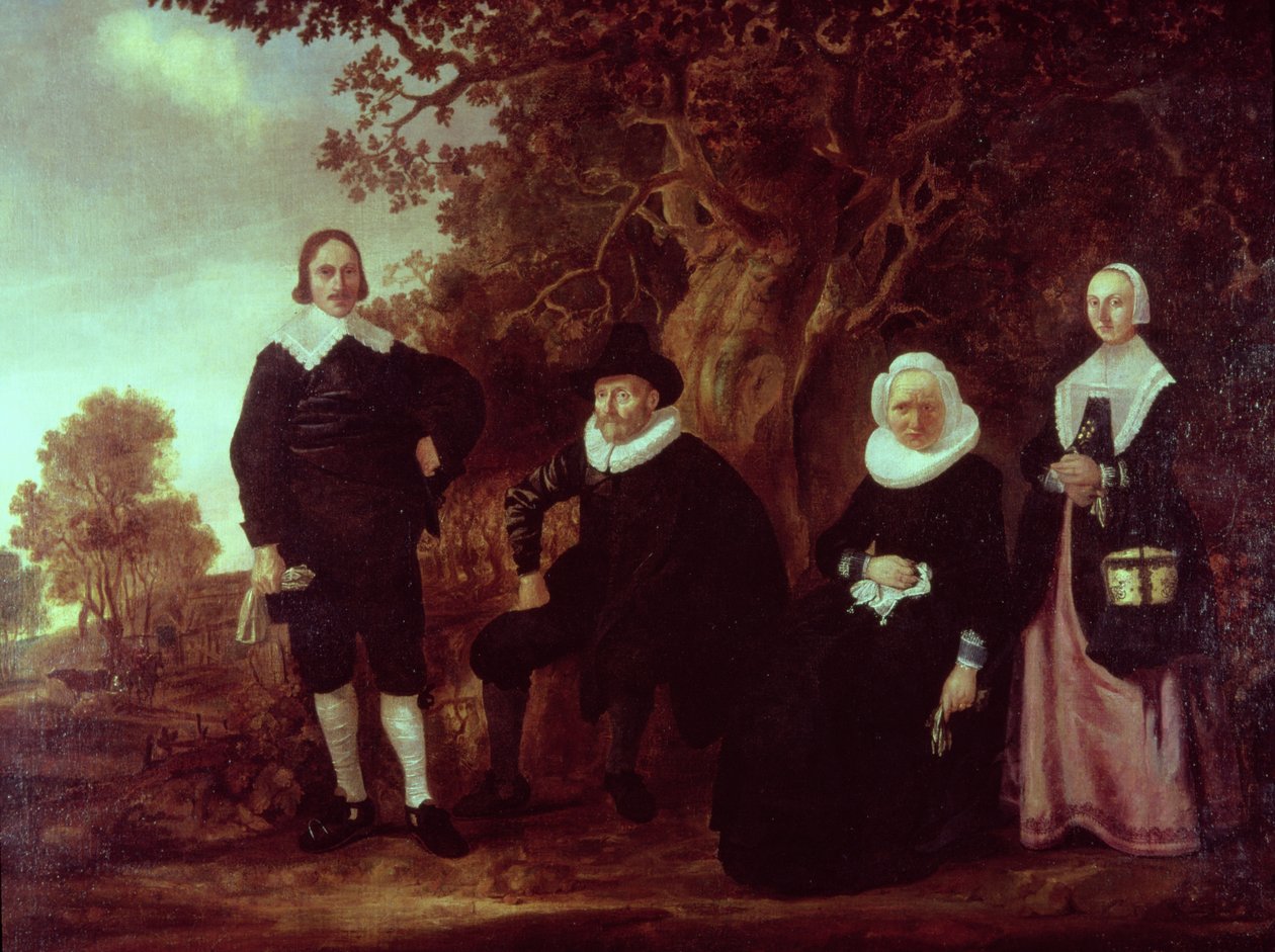 Groupe familial dans un paysage - Gerrit van Donck