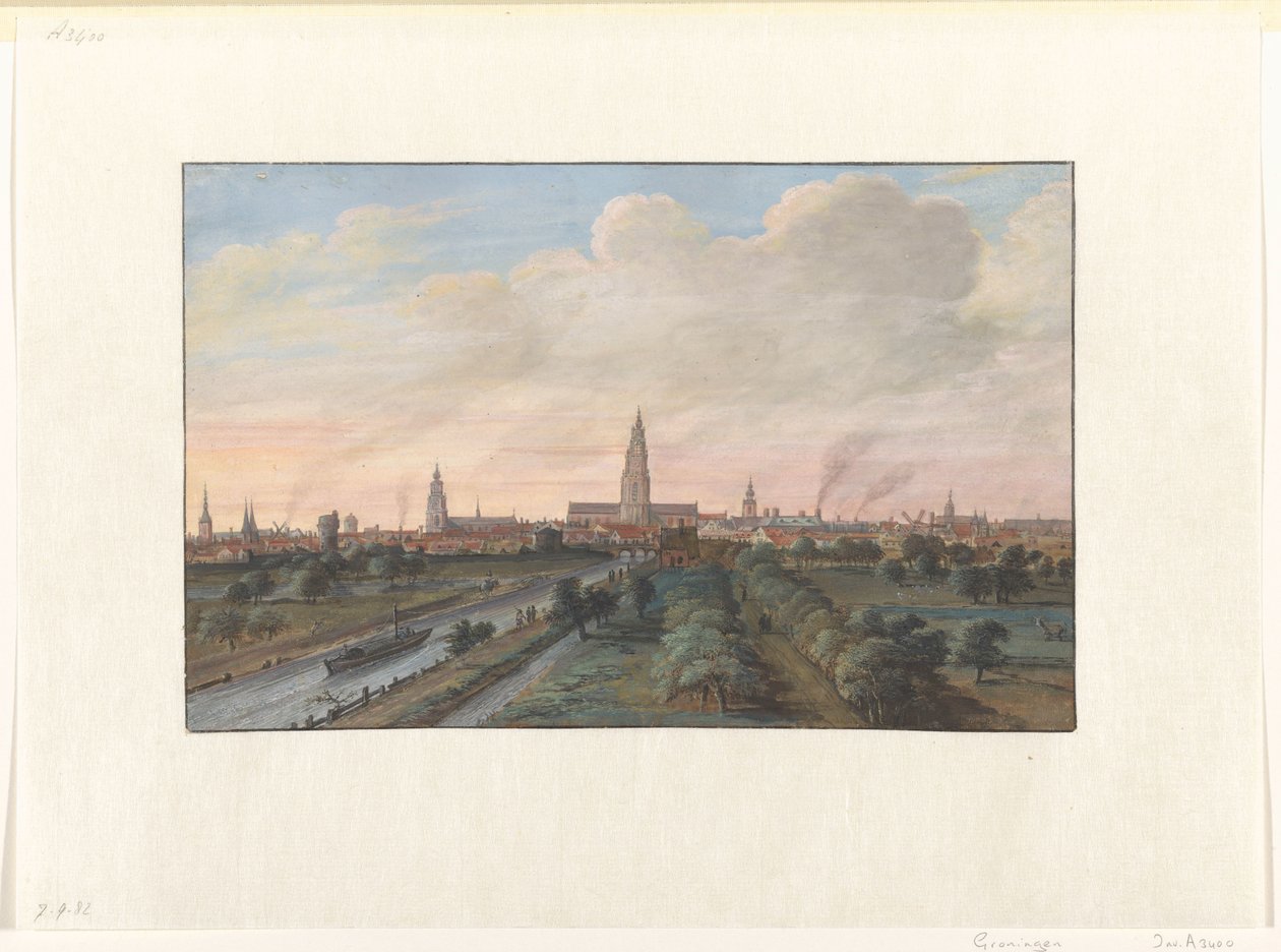 Vue de la ville de Groningue - Gerrit Battem