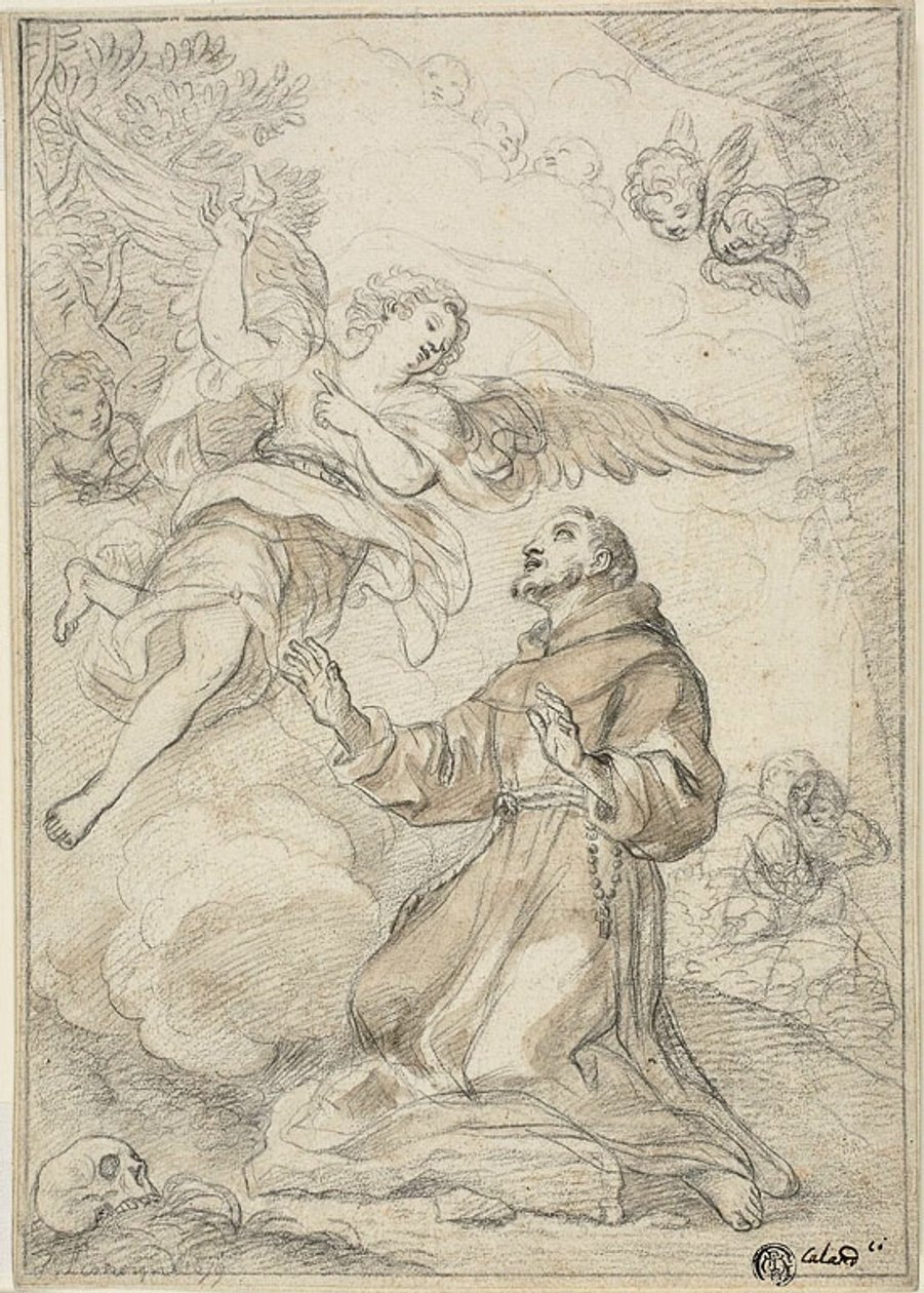 Ange apparaissant à saint Dominique - Giacinto Calandrucci