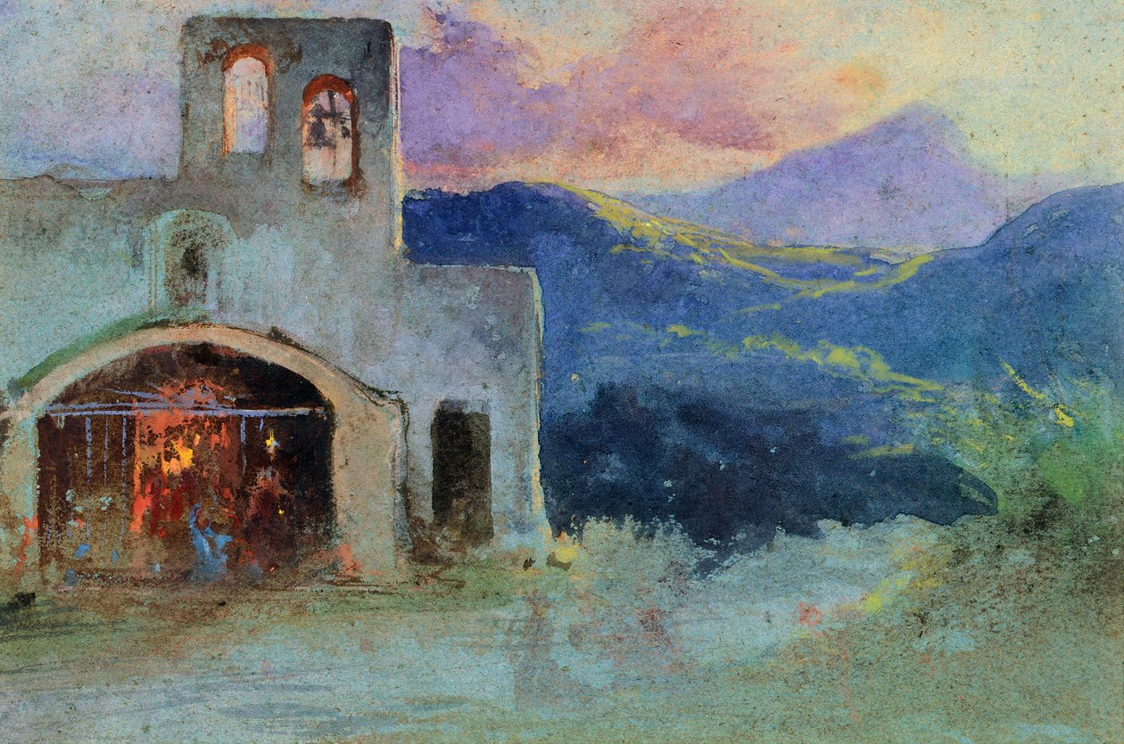 Église de campagne près de Cava, c.1857 - Giacinto Gigante