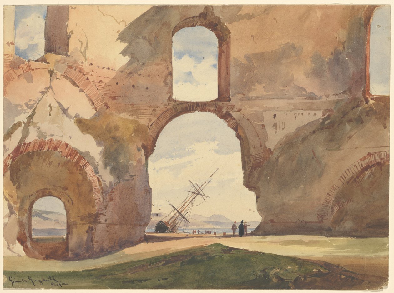 Vue à travers le Temple de Vénus, Baia - Giacinto Gigante