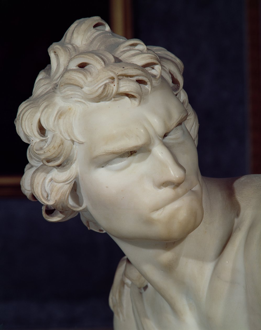 David, détail de la tête (1623-23) - Gian Lorenzo Bernini