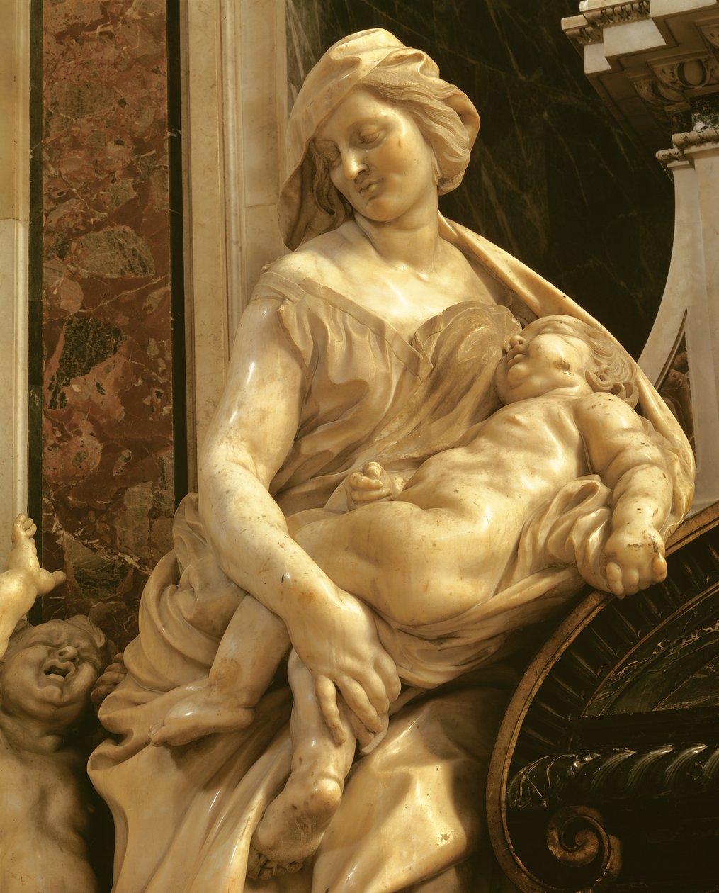Détail de la Charité, de la tombe d