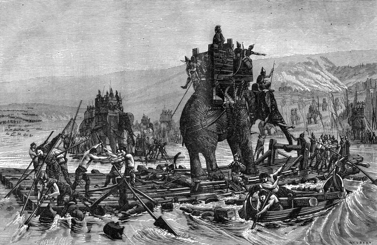 Hannibal traversant le Rhône, 218 av. J.-C., 1882-1884 - Gilbert