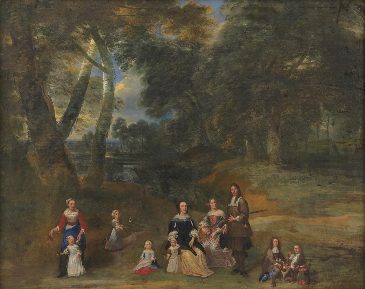 Groupe familial dans un paysage - Gillis van Tilborgh