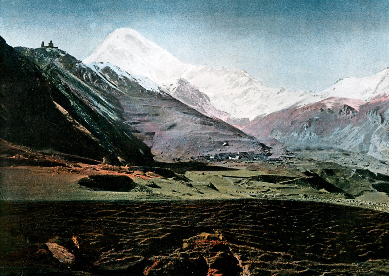 Mont Kazbek, Caucase, vers 1890 - Gillot