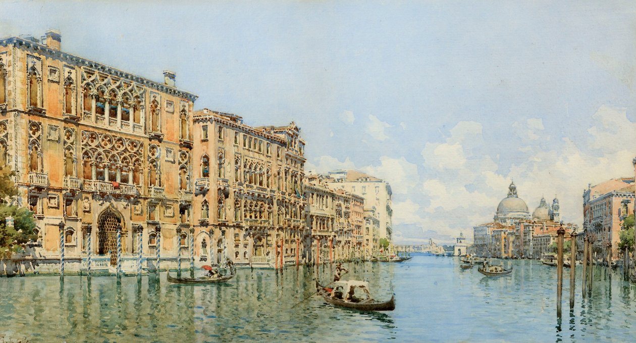 Vue du Grand Canal avec Palazzo Cavalli-Franchetti et Santa Maria della Salute - Gino de Colle