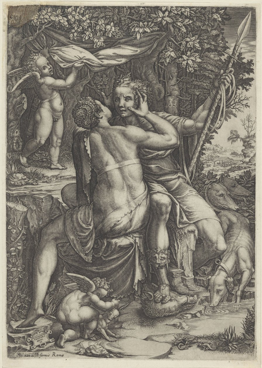 Vénus et Adonis - Giorgio Ghisi