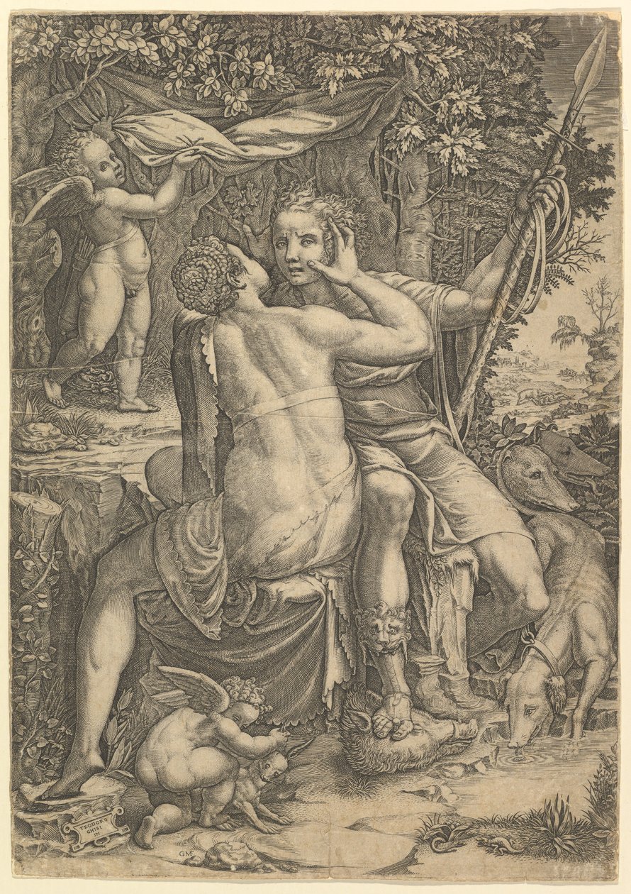 Vénus et Adonis - Giorgio Ghisi