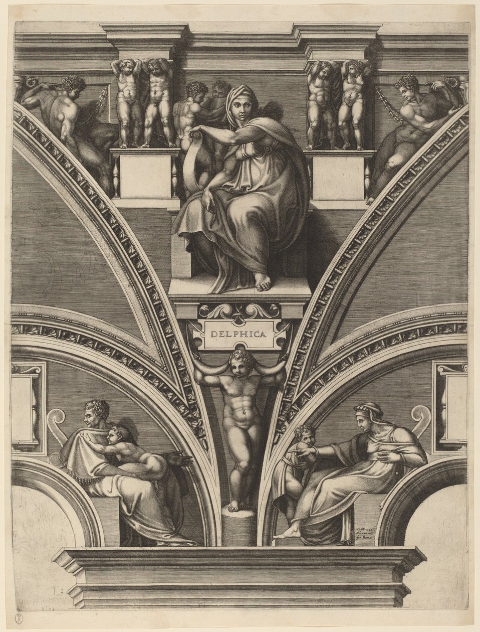 La Sibylle de Delphes - Giorgio Ghisi after Michelangelo