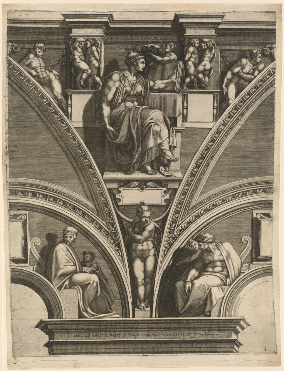 La Sibylle érythréenne - Giorgio Ghisi after Michelangelo