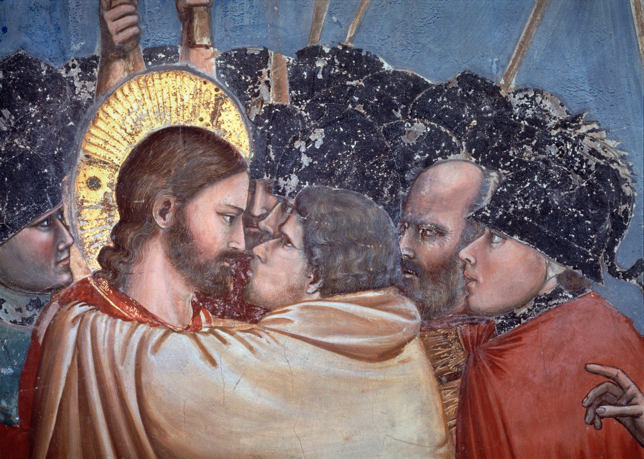 Le baiser de Judas. Détail (fresque) - Giotto (c.1266 1337)