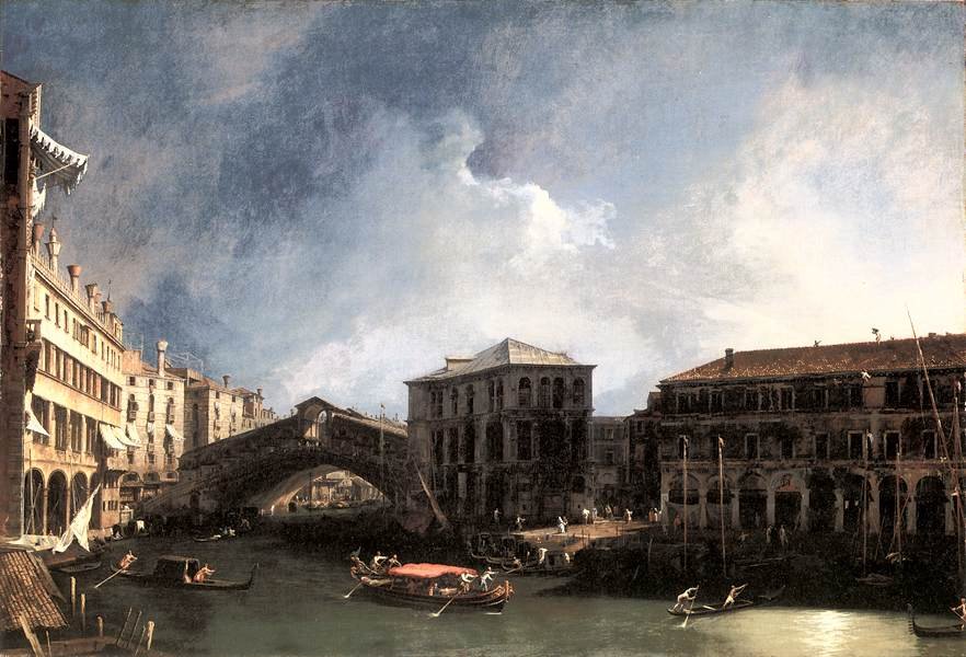 Le Grand Canal près du Ponte di Rialto - Giovanni Antonio Canal