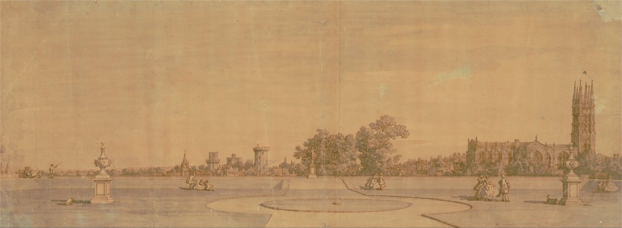 Warwick - La ville et le château depuis les jardins du prieuré - Giovanni Antonio Canal