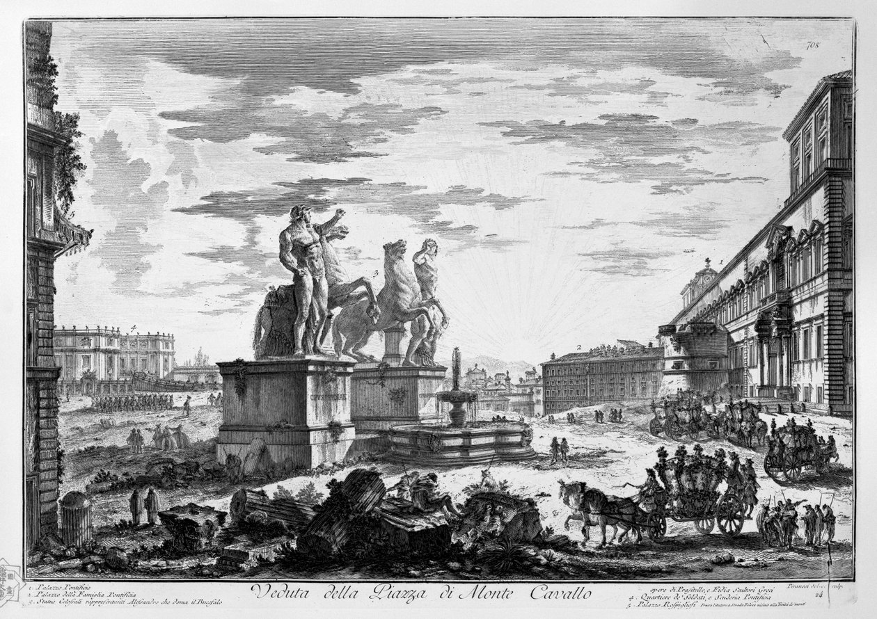 Vue de la Piazza di Monte Cavallo - Giovanni Battista Piranesi