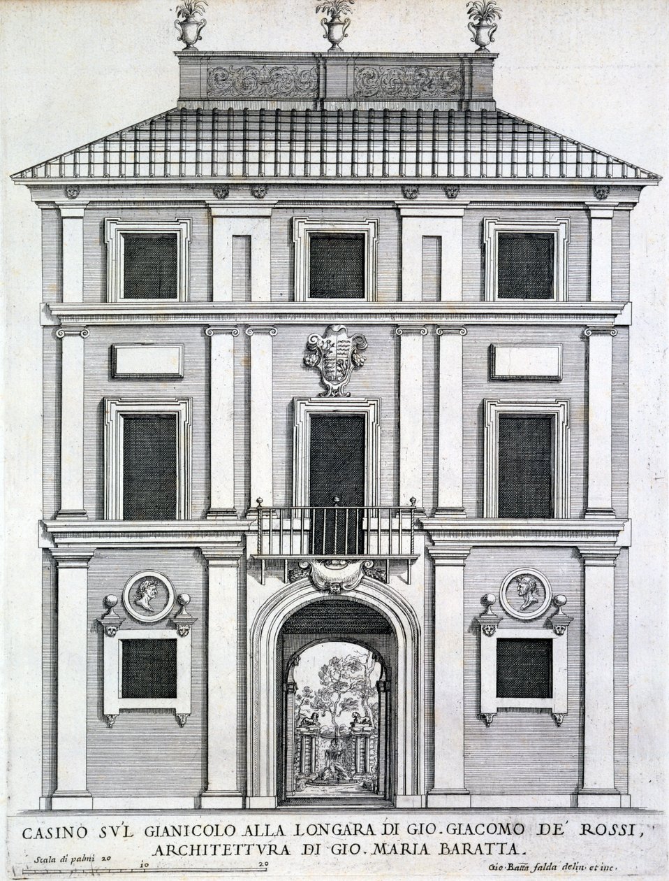 Casino de jardin appartenant à Giacomo de Rossi sur le Gianicolo alla Longara, de 