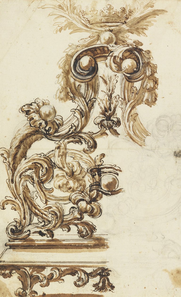 Conception pour un ornement en bronze doré - Giovanni Battista Foggini