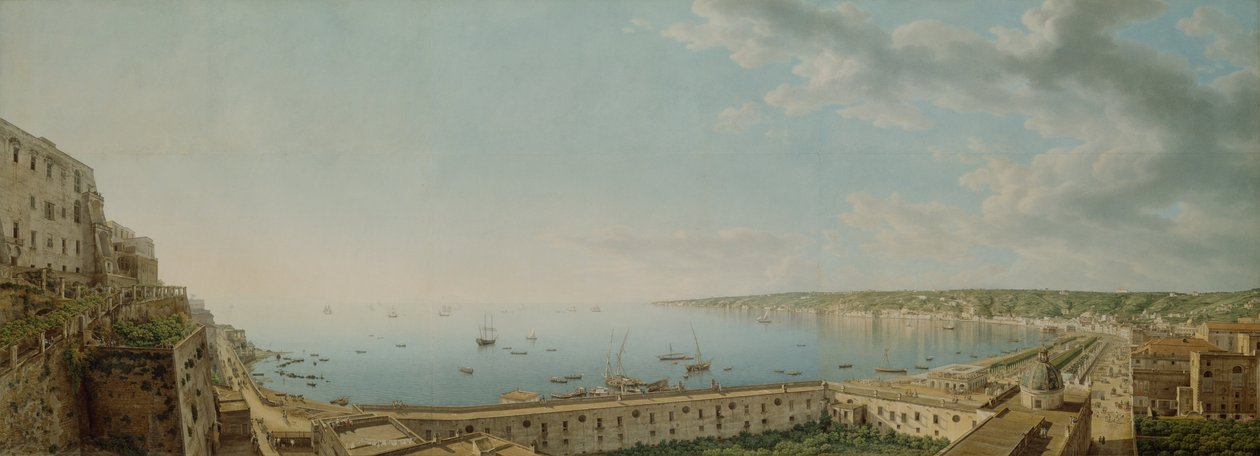 Vue de la baie de Naples, regardant vers le sud-ouest depuis le Pizzofalcone vers le Capo di Posilippo - Giovanni Battista Lusieri