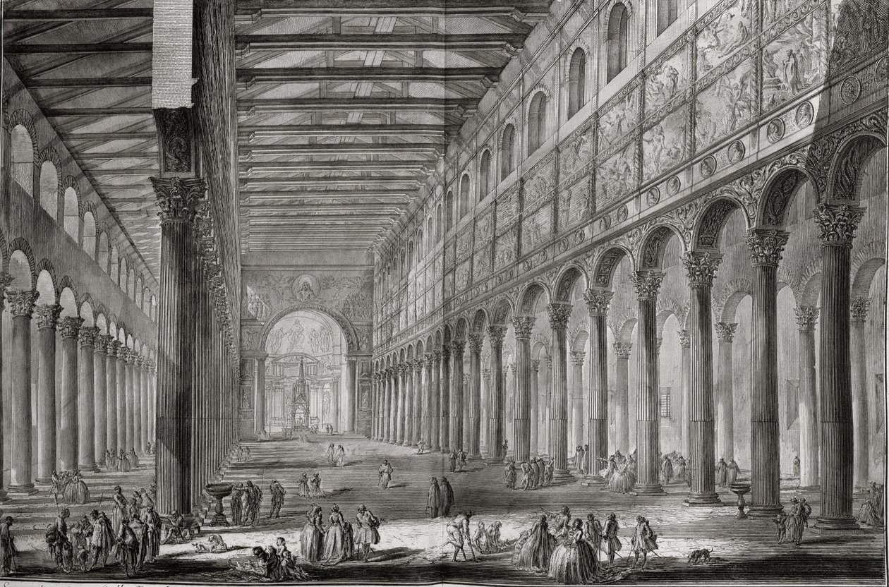Intérieur de la Basilique de San Paolo Fuori le Mura, Rome, de 