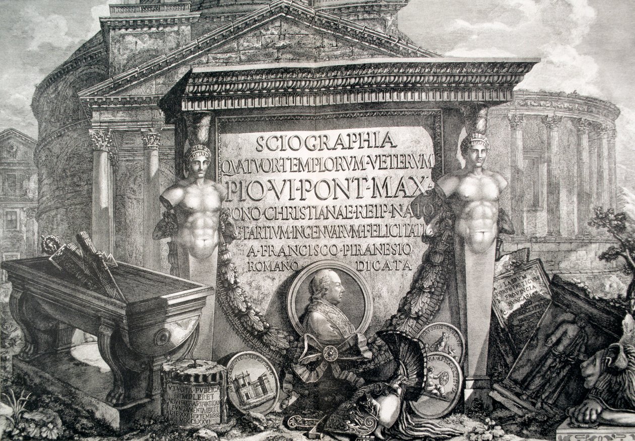 Planche LXXIII-IV Capriccio de ruines architecturales et antiquités, illustration pour le chapitre intitulé 