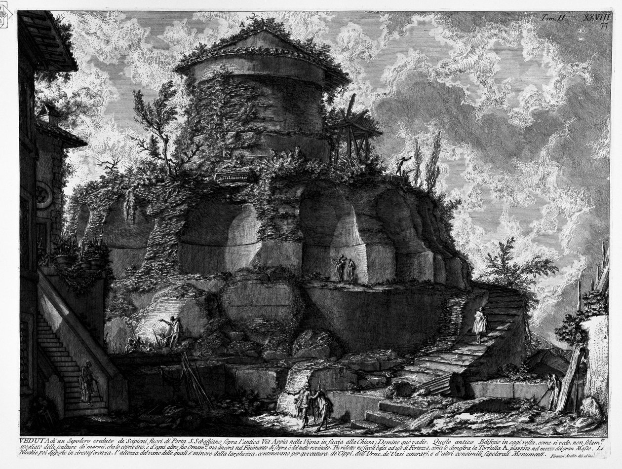 Tombe de Priscilla, mal décrite par Piranesi comme Sepolcro creduto de