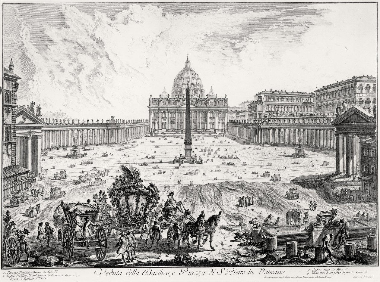 Vue de la basilique Saint-Pierre et de la place, de la série 