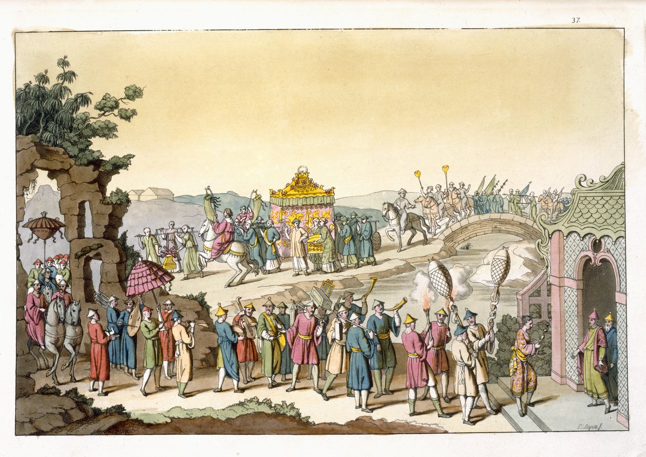 Procession à un mariage traditionnel taoïste, illustration de 