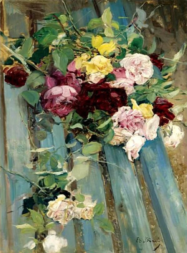 Nature morte avec roses - Giovanni Boldini